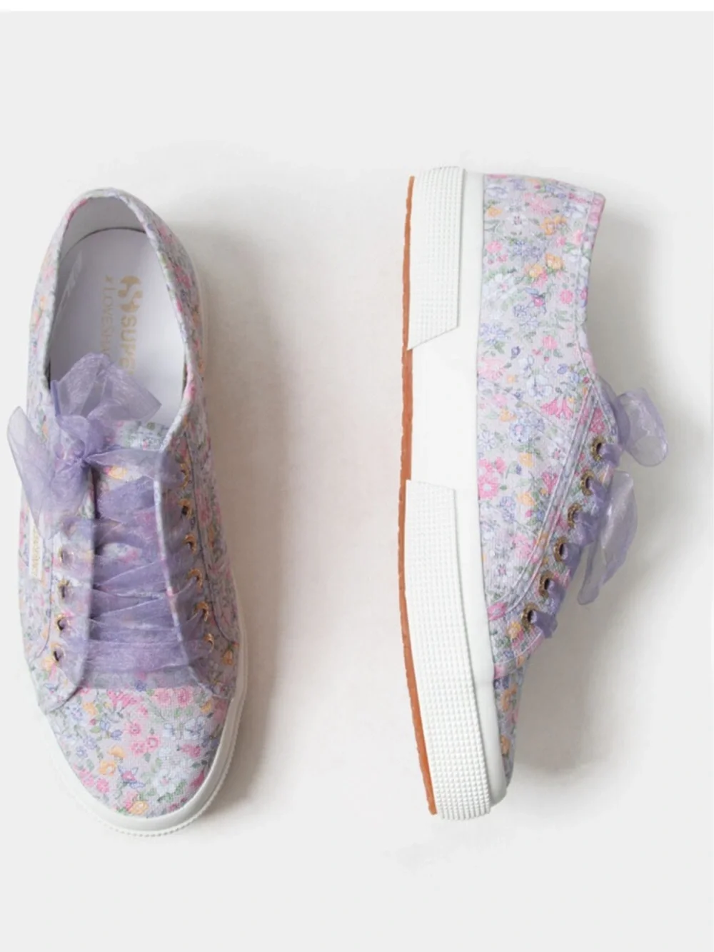 SUPERGA X Loveshackfancy 2750 Flowers Sneaker In Lavender 41 NIB - Picture 5 of 11